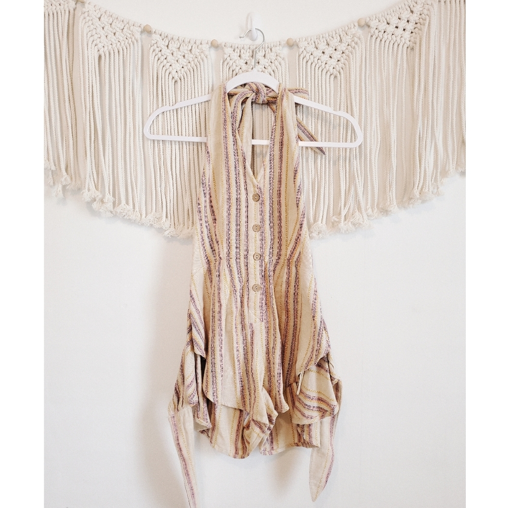 FREE PEOPLE Intimately Button Front Tie Romper XS